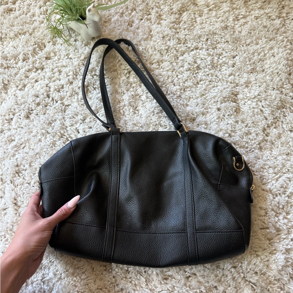 A New Day Black Shoulder Bag with Pebbled Leather - Picture 2 of 6